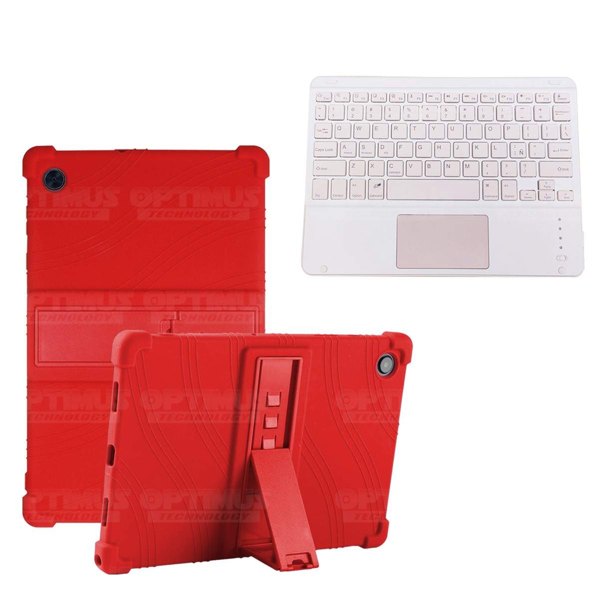 Kit Estuche Protector Antigolpes + Teclado Mouse Touchpad Bluetooth Samsung Galaxy Tab A8 10.5 2021 SM-x200, SM-x205 OPTIMUS TEC