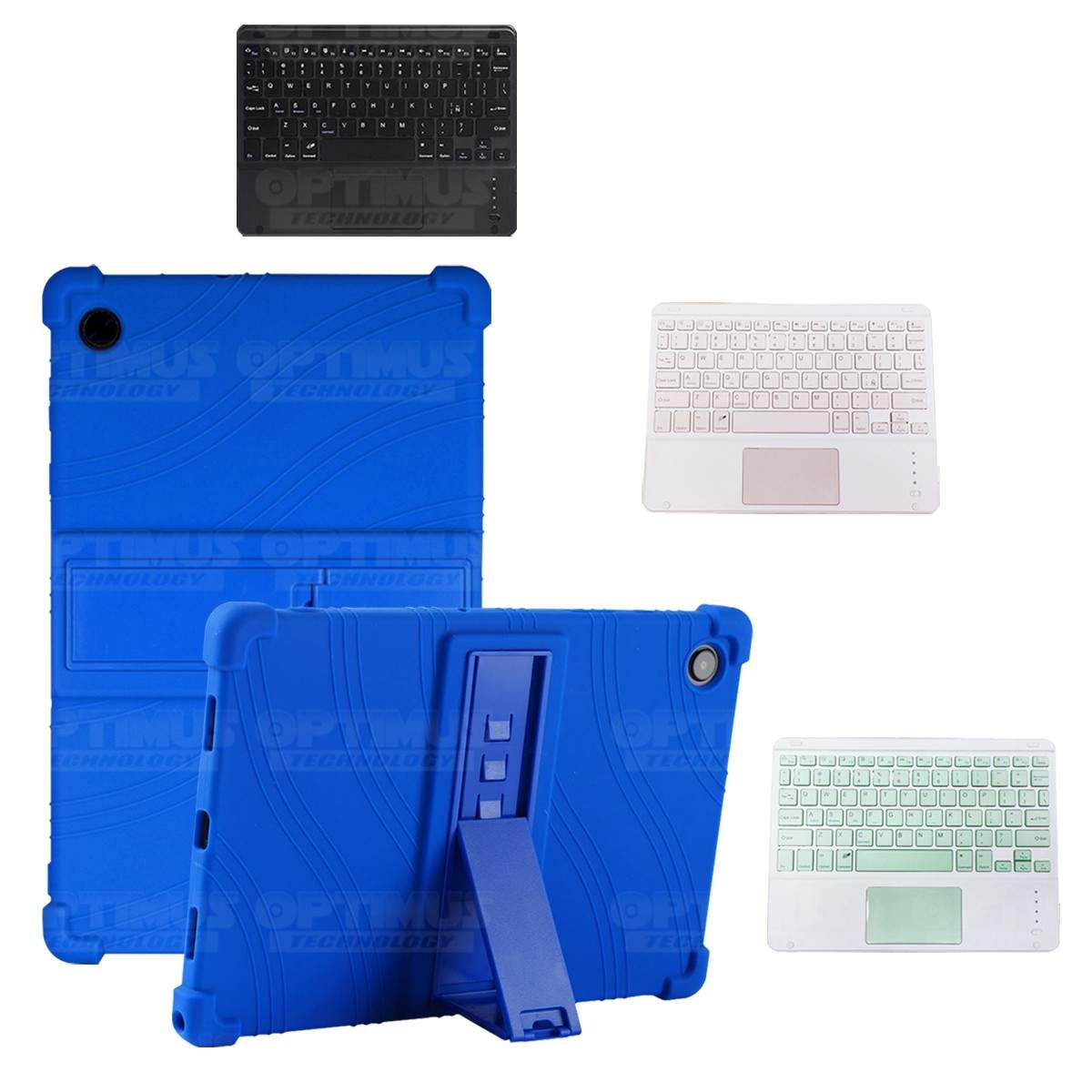 Kit Estuche Protector Antigolpes + Teclado Mouse Touchpad Bluetooth Samsung Galaxy Tab A8 10.5 2021 SM-x200, SM-x205 OPTIMUS TEC