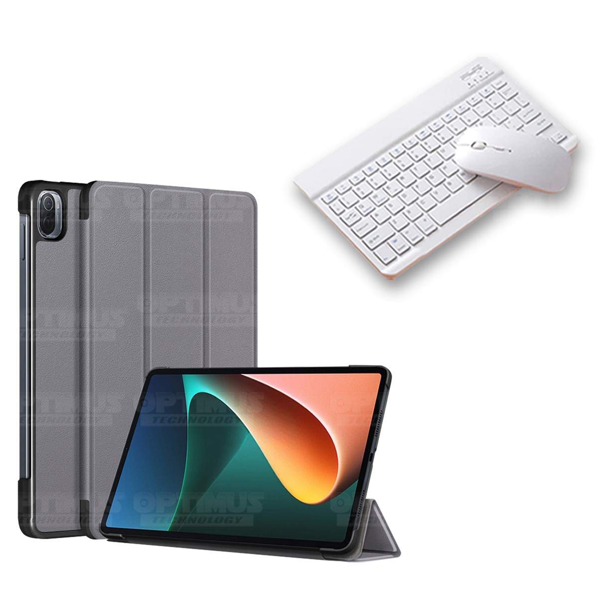 Kit Case Forro Protector + Teclado y Mouse Ratón Bluetooth para Tablet Xiaomi Mi Pad 5 OPTIMUS TECHNOLOGY™ - 6
