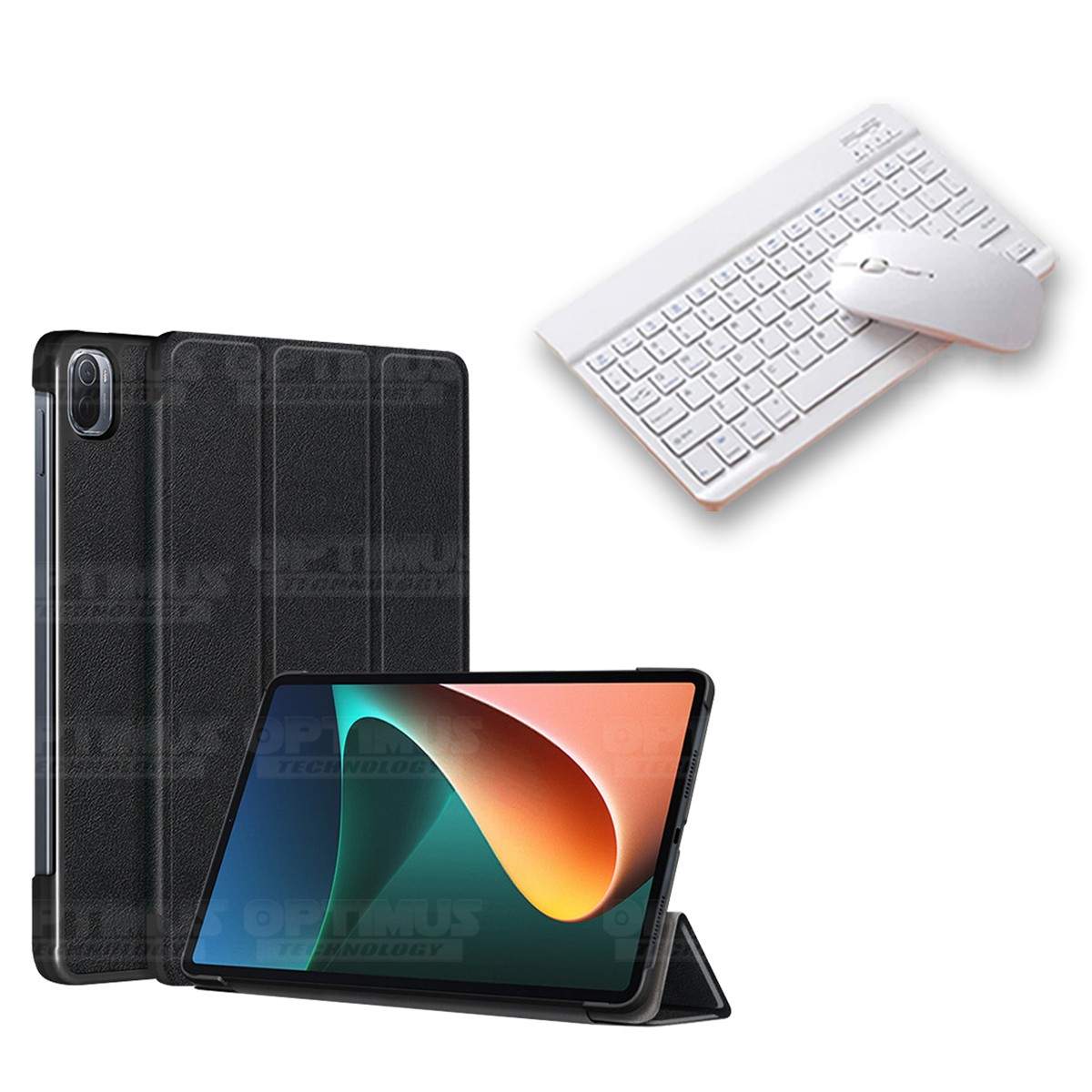 Kit Case Forro Protector + Teclado y Mouse Ratón Bluetooth para Tablet Xiaomi Mi Pad 5 OPTIMUS TECHNOLOGY™ - 15