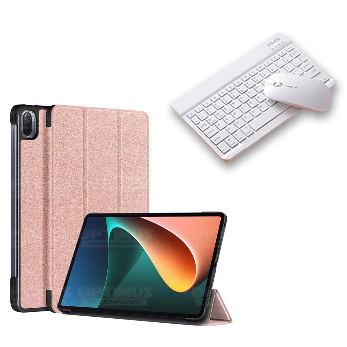 Kit Case Forro Protector + Teclado y Mouse Ratón Bluetooth para Tablet Xiaomi Mi Pad 5 OPTIMUS TECHNOLOGY™ - 21