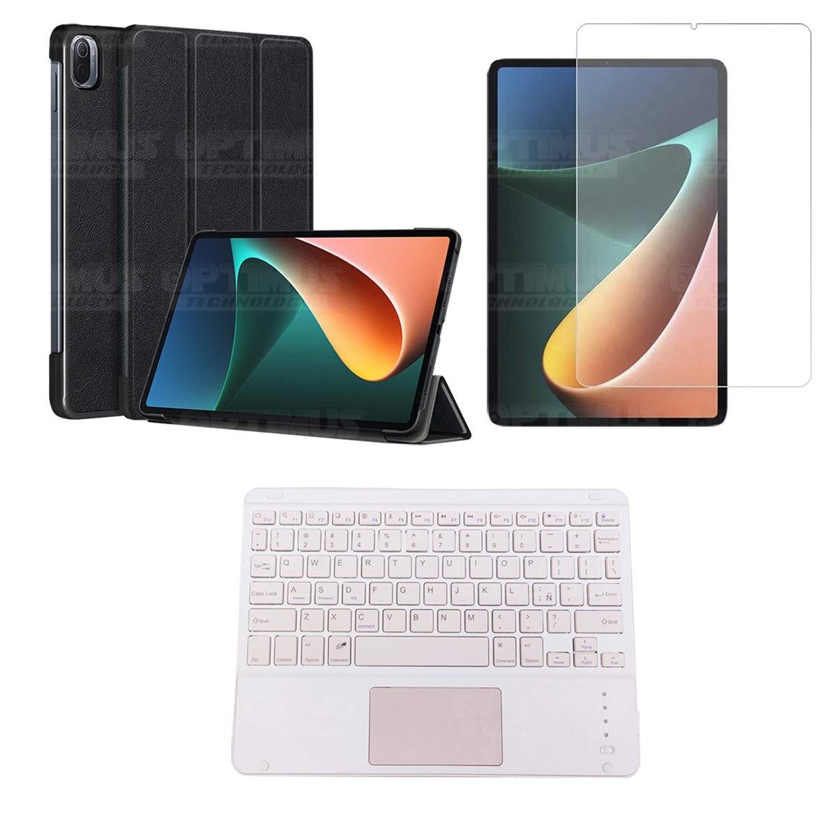 Kit Vidrio templado + Case Protector + Teclado Touchpad Bluetooth Tablet Xiaomi Mi Pad 5 OPTIMUS TECHNOLOGY™ - 7