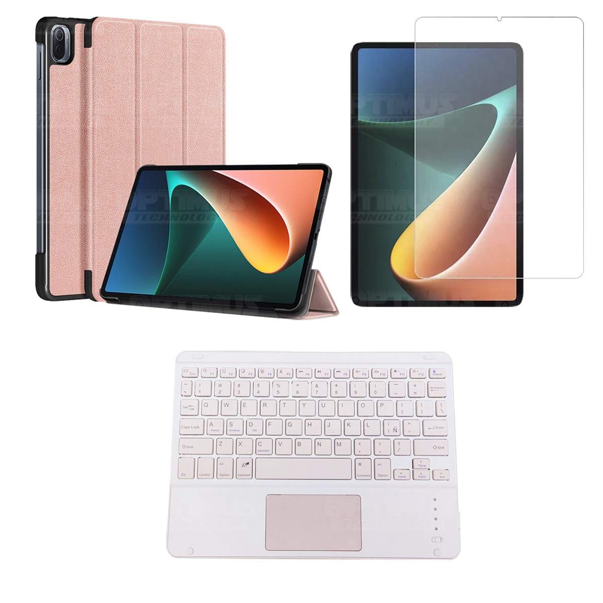 Kit Vidrio templado + Case Protector + Teclado Touchpad Bluetooth Tablet Xiaomi Mi Pad 5 OPTIMUS TECHNOLOGY™ - 15