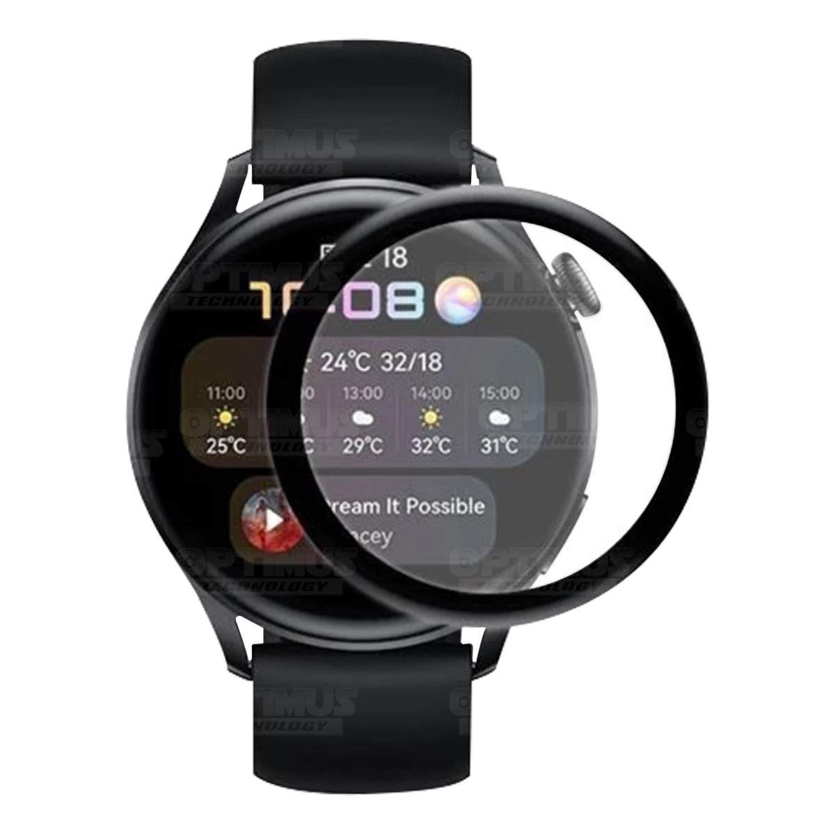 Vidrio Templado Cerámico Nanoglass Para Reloj Smartwatch Huawei Watch 3 46mm | OPTIMUS TECHNOLOGY™ | VTP-CR-HW3-46 |