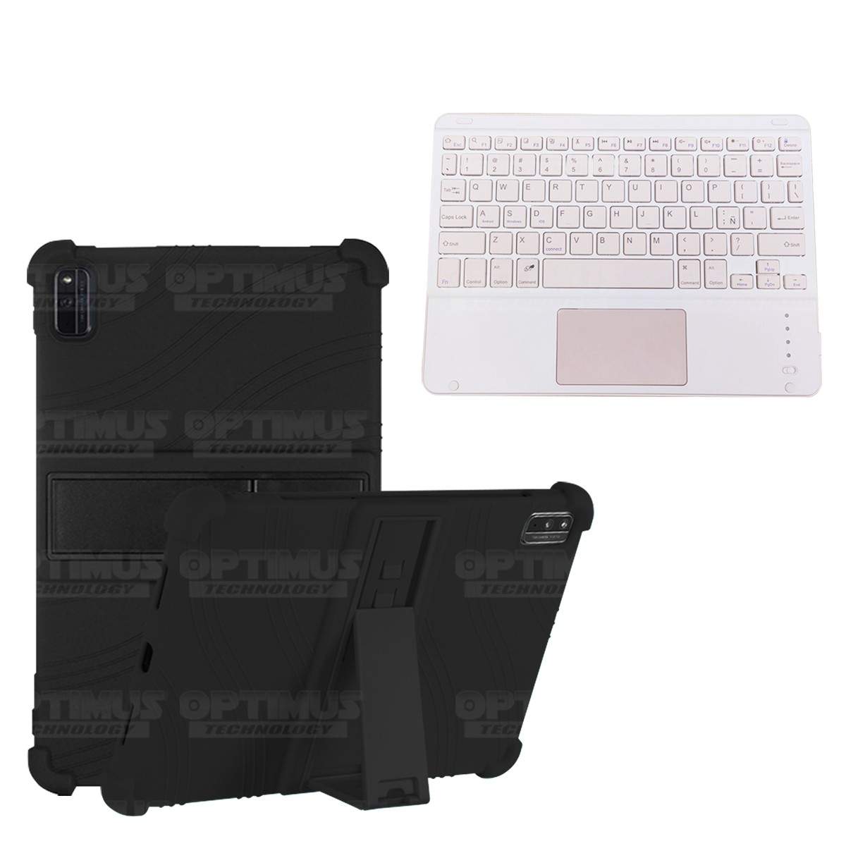 Kit Estuche Protector Antigolpes + Teclado Mouse Touchpad Bluetooth Xiaomi Mi Pad 5 OPTIMUS TECHNOLOGY™ - 4