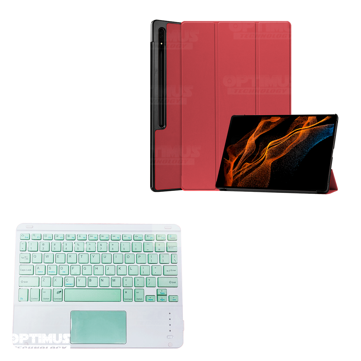Estuche tapa + Teclado Mouse Touchpad para Galaxy Samsung Tablet S8 11 Pulgadas | OPTIMUS TECHNOLOGY™ | SGS811-400 |