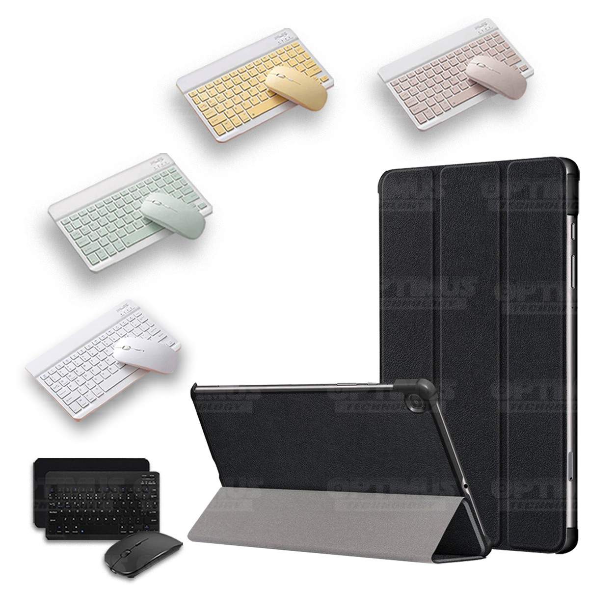 Kit Case Forro Protector + Teclado y Mouse Ratón Bluetooth para Tablet Samsung Galaxy Tab S6 Lite 10.4 2022 P619 - P613 OPTIMUS