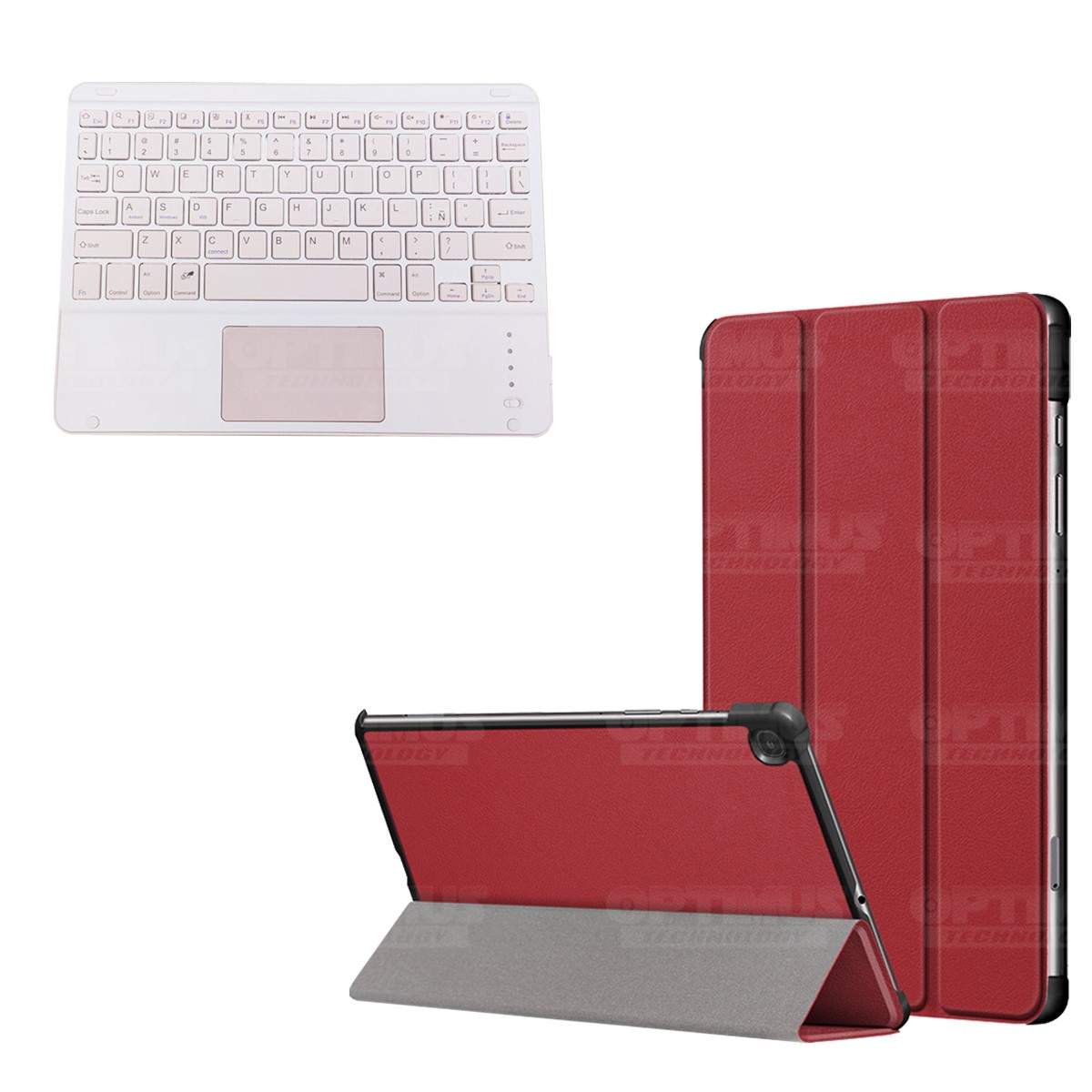 Kit Case Folio Protector + Teclado Mouse Touchpad Bluetooth para Tablet Samsung Galaxy Tab S6 Lite 10.4 2022 P619 - P613 OPTIMUS