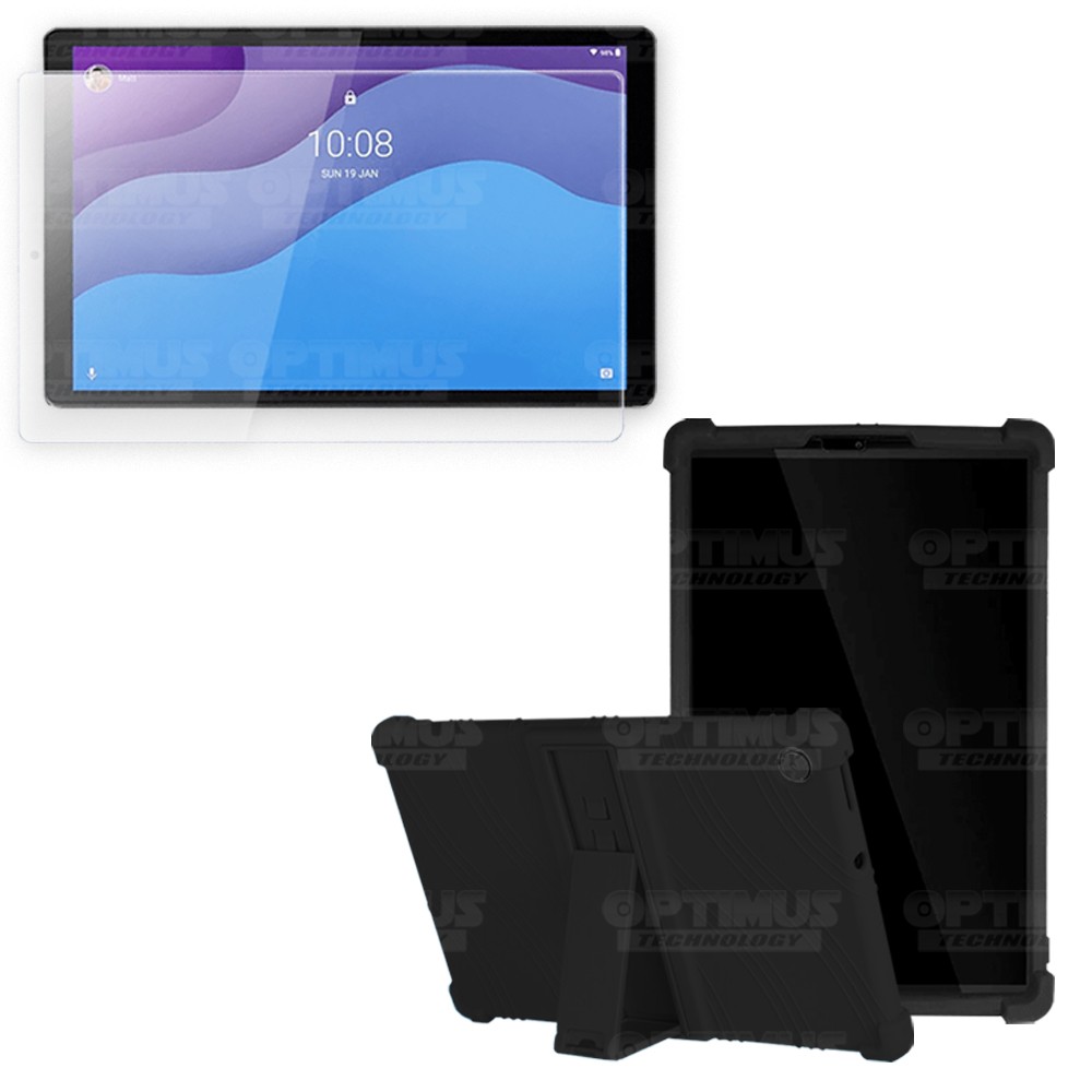 Kit Vidrio templado y Estuche Protector de goma antigolpes con soporte Tablet Lenovo M10 HD TB-X306 OPTIMUS TECHNOLOGY™ - 6
