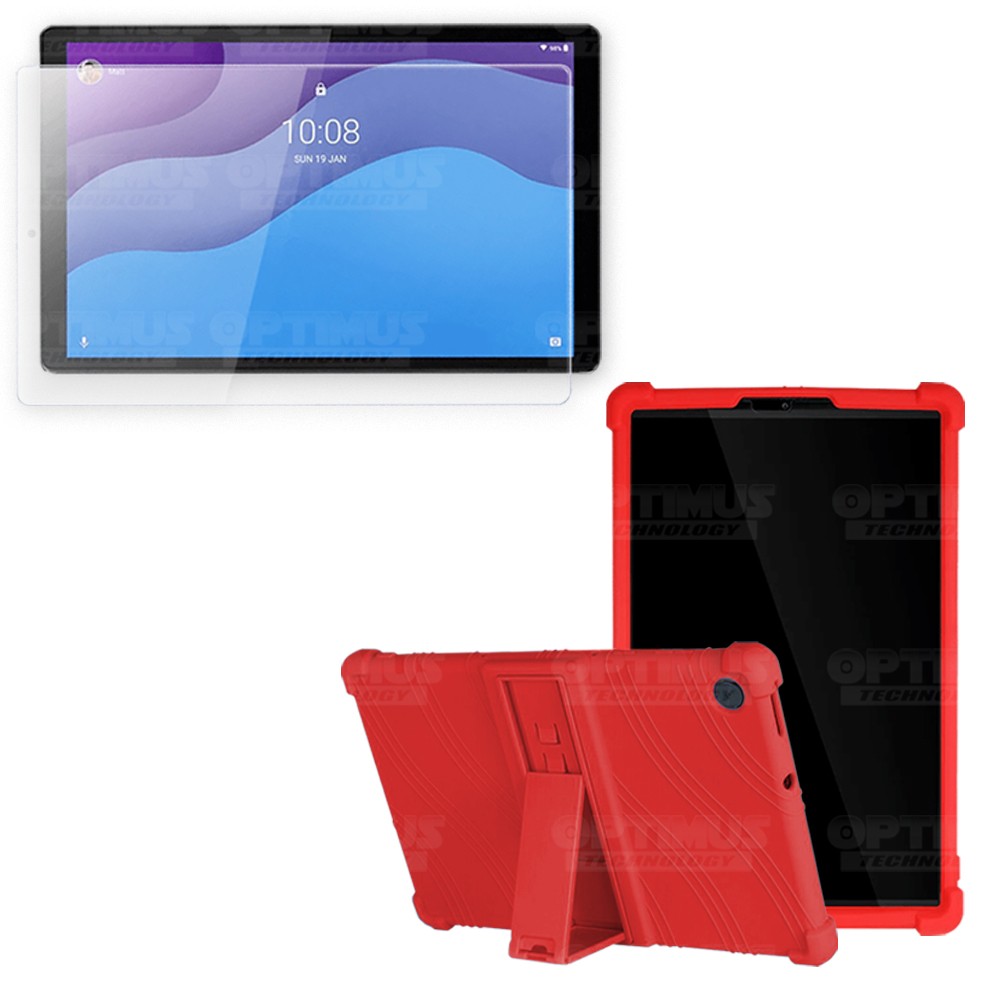 Kit Vidrio templado y Estuche Protector de goma antigolpes con soporte Tablet Lenovo M10 HD TB-X306 OPTIMUS TECHNOLOGY™ - 11