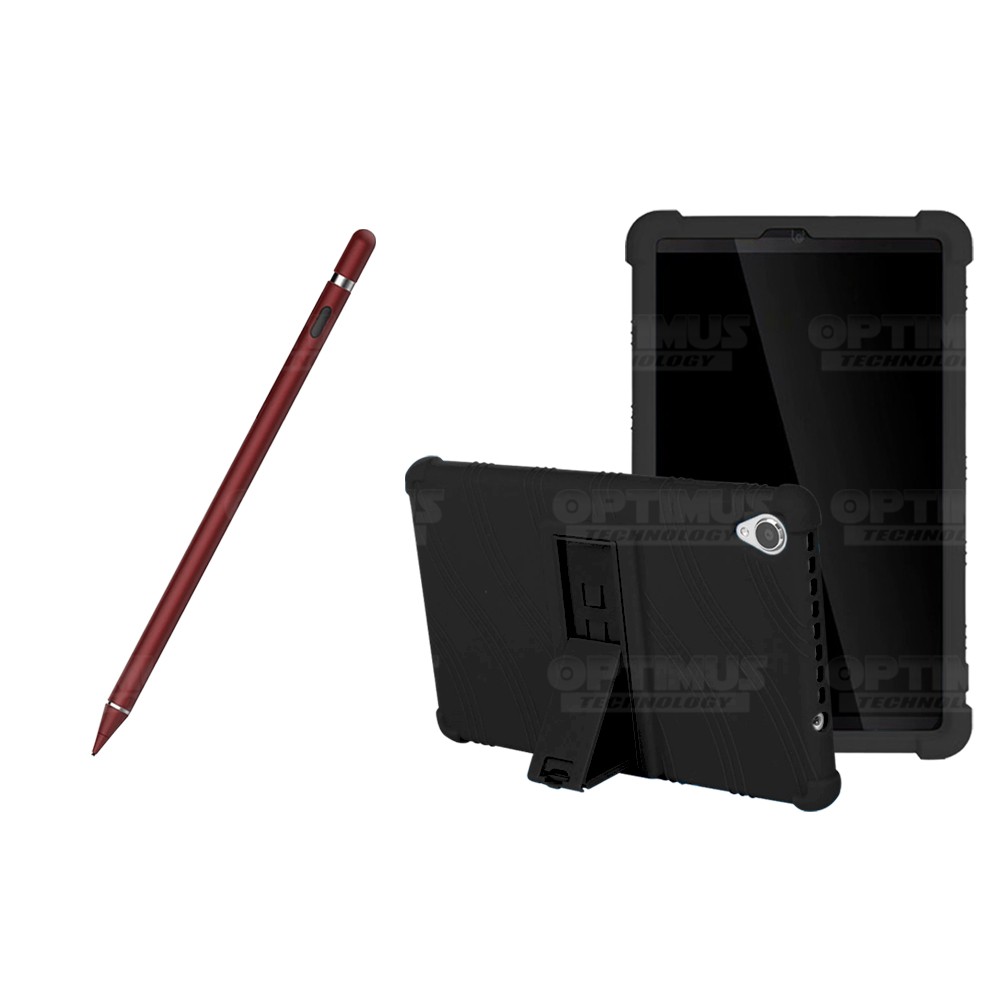 Kit Estuche Protector de goma antigolpes Y Lápiz Óptico Digital Stylus Pen para Tablet Lenovo Tab M8 8505x / x8505f