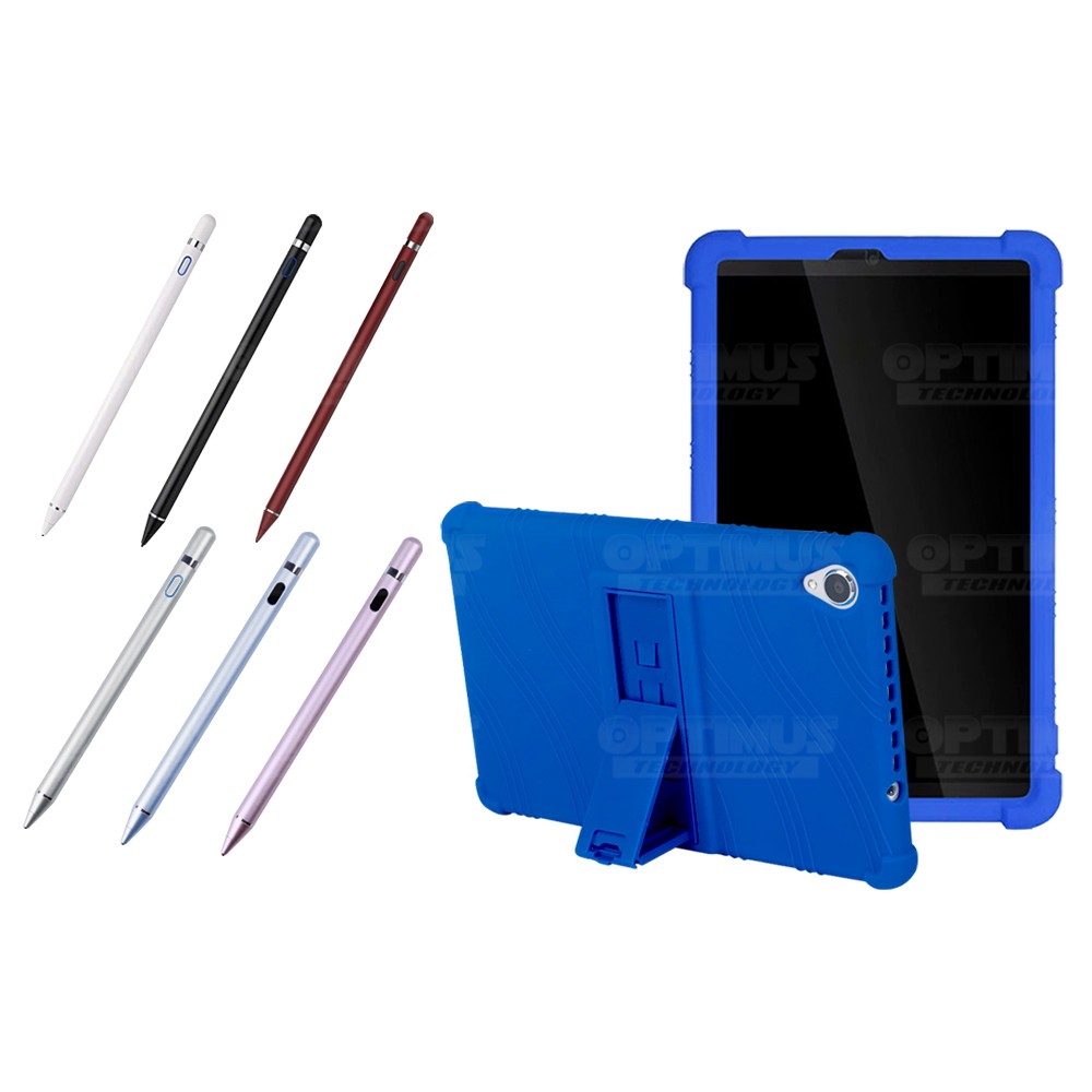 Kit Estuche Protector de goma antigolpes Y Lápiz Óptico Digital Stylus Pen para Tablet Lenovo Tab M8 8505x / x8505f