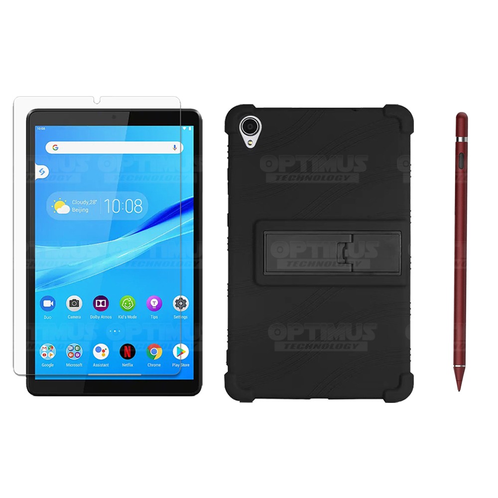 Kit Estuche Protector de goma + Vidrio Templado + Lápiz Digital para Tablet Lenovo Tab M8 8505x / x8505f
