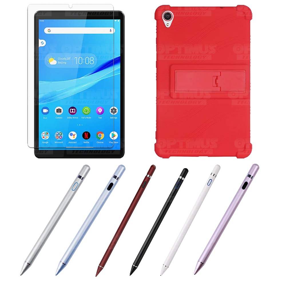 Kit Estuche Protector de goma + Vidrio Templado + Lápiz Digital para Tablet Lenovo Tab M8 8505x / x8505f