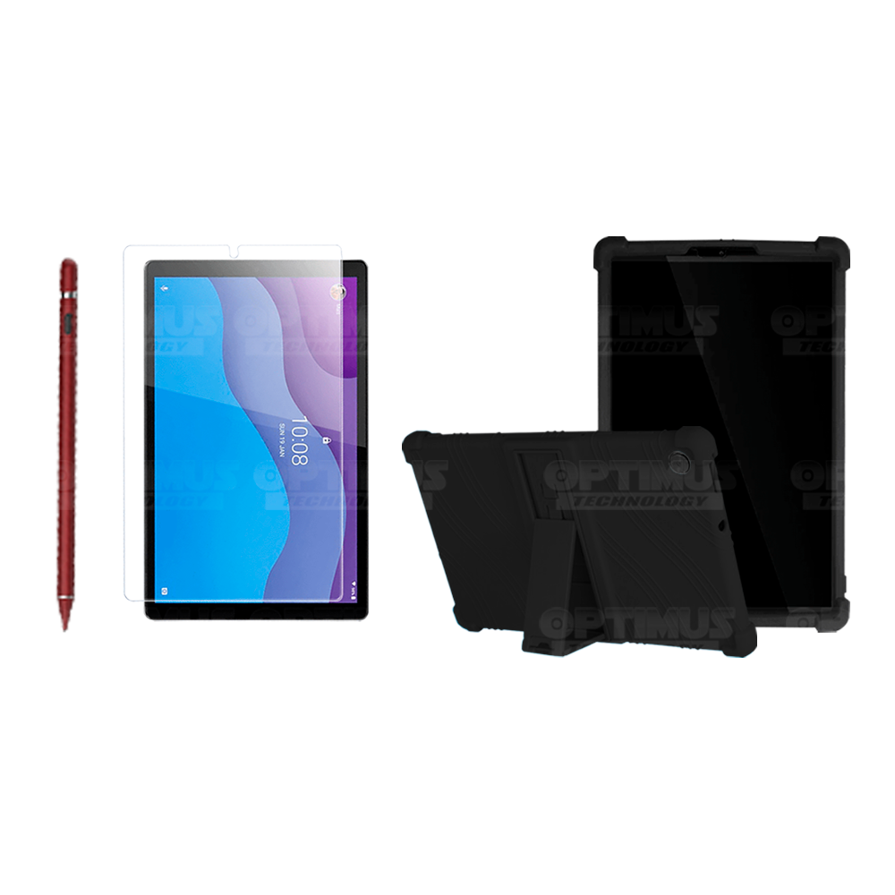 Combo Estuche Protector de goma + Vidrio Templado + Lápiz Digital para Tablet Lenovo Tab M10 HD TB-X306