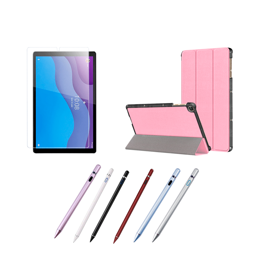 Combo Estuche Case Protector en Felpa+ Vidrio Cristal Templado + Lápiz Digital Para Tablet Lenovo Tab M10 HD TB-X306