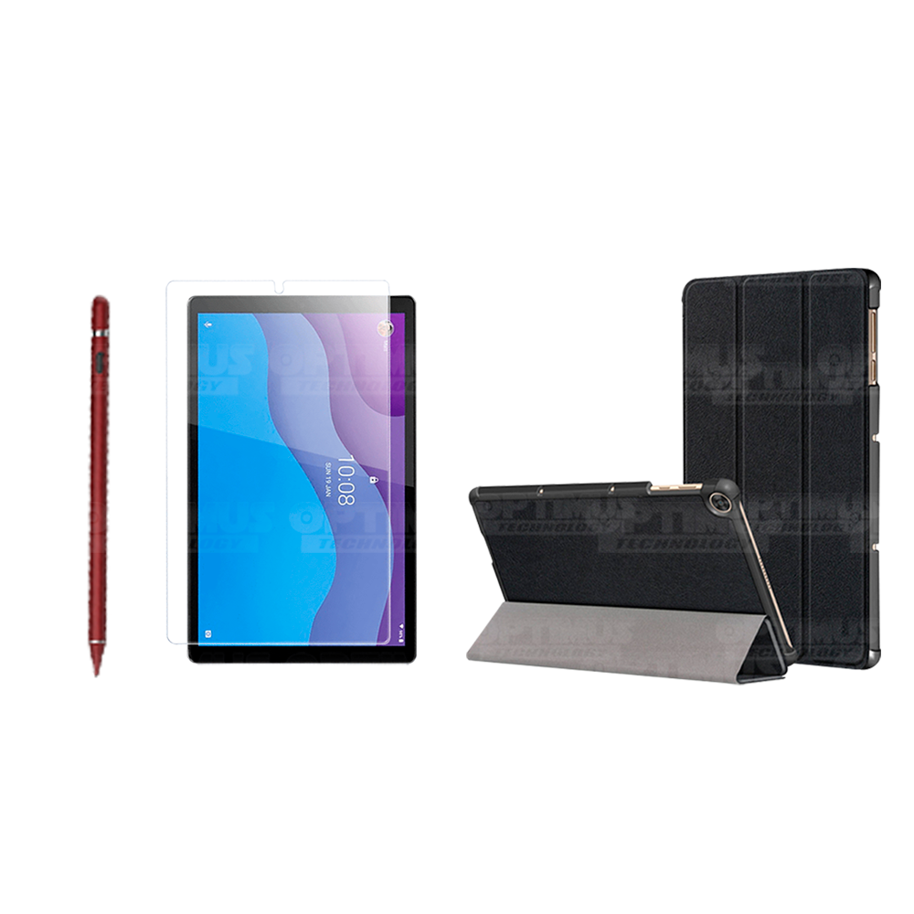 Combo Estuche Case Protector en Felpa+ Vidrio Cristal Templado + Lápiz Digital Para Tablet Lenovo Tab M10 HD TB-X306