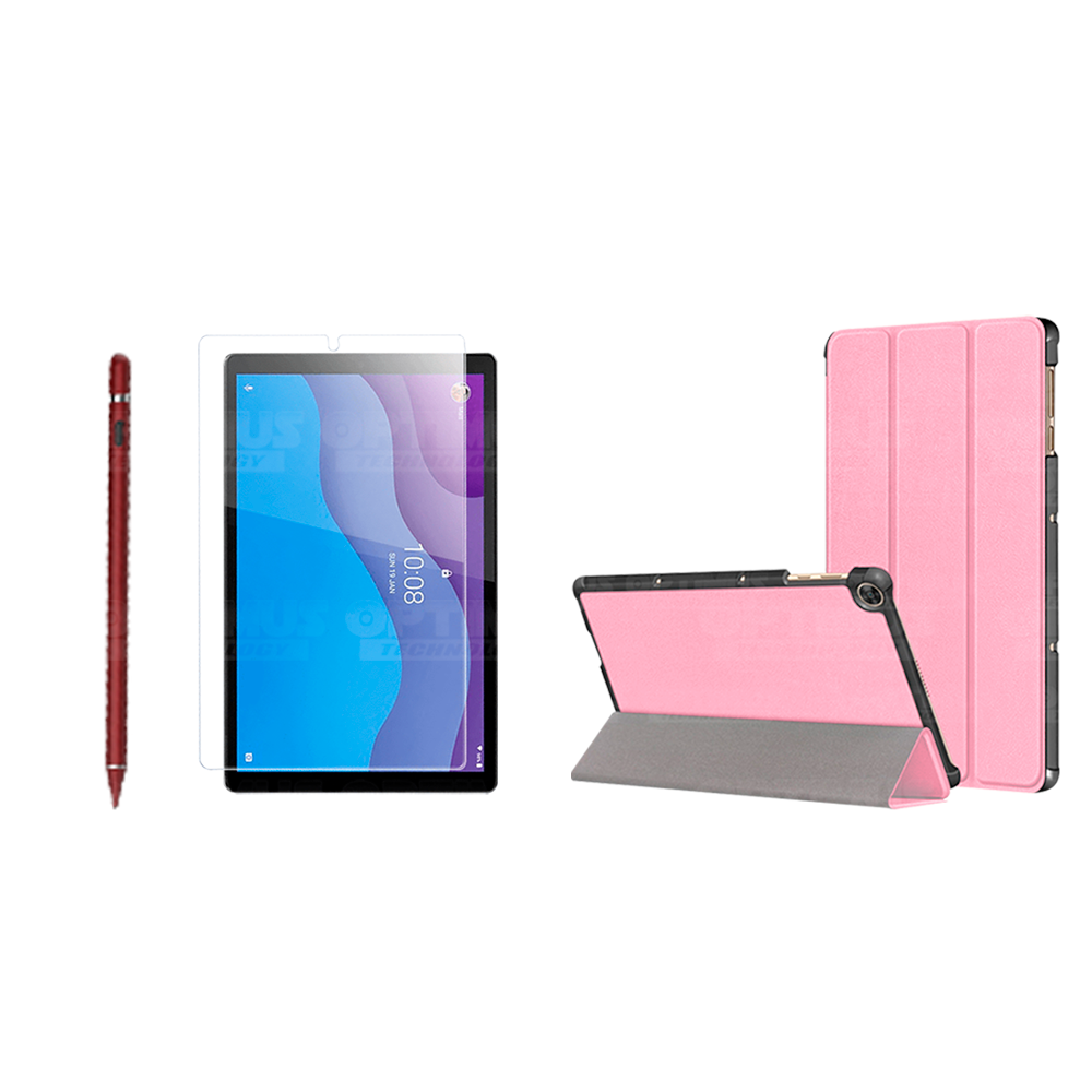 Combo Estuche Case Protector en Felpa+ Vidrio Cristal Templado + Lápiz Digital Para Tablet Lenovo Tab M10 HD TB-X306