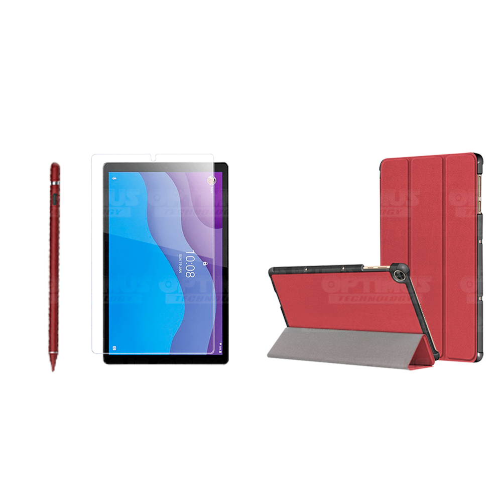 Combo Estuche Case Protector en Felpa+ Vidrio Cristal Templado + Lápiz Digital Para Tablet Lenovo Tab M10 HD TB-X306