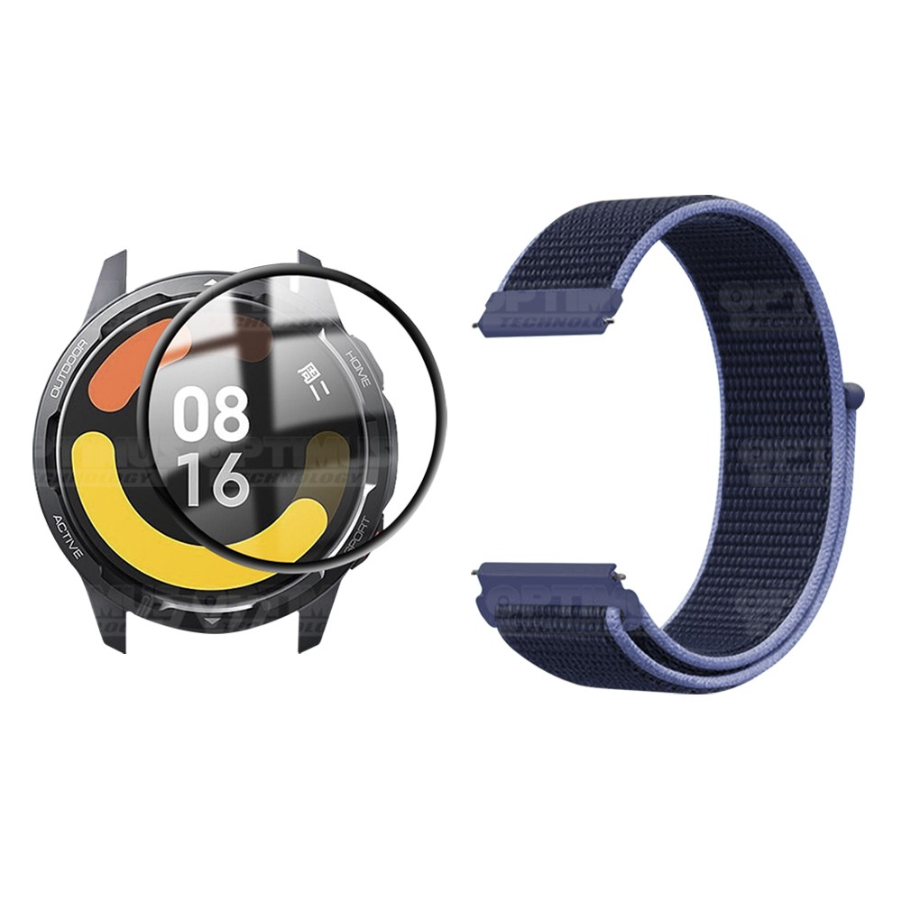 KIT Correa tipo velcro y Vidrio templado cerámico para Reloj Smartwatch Xiaomi Watch S1 Active GL