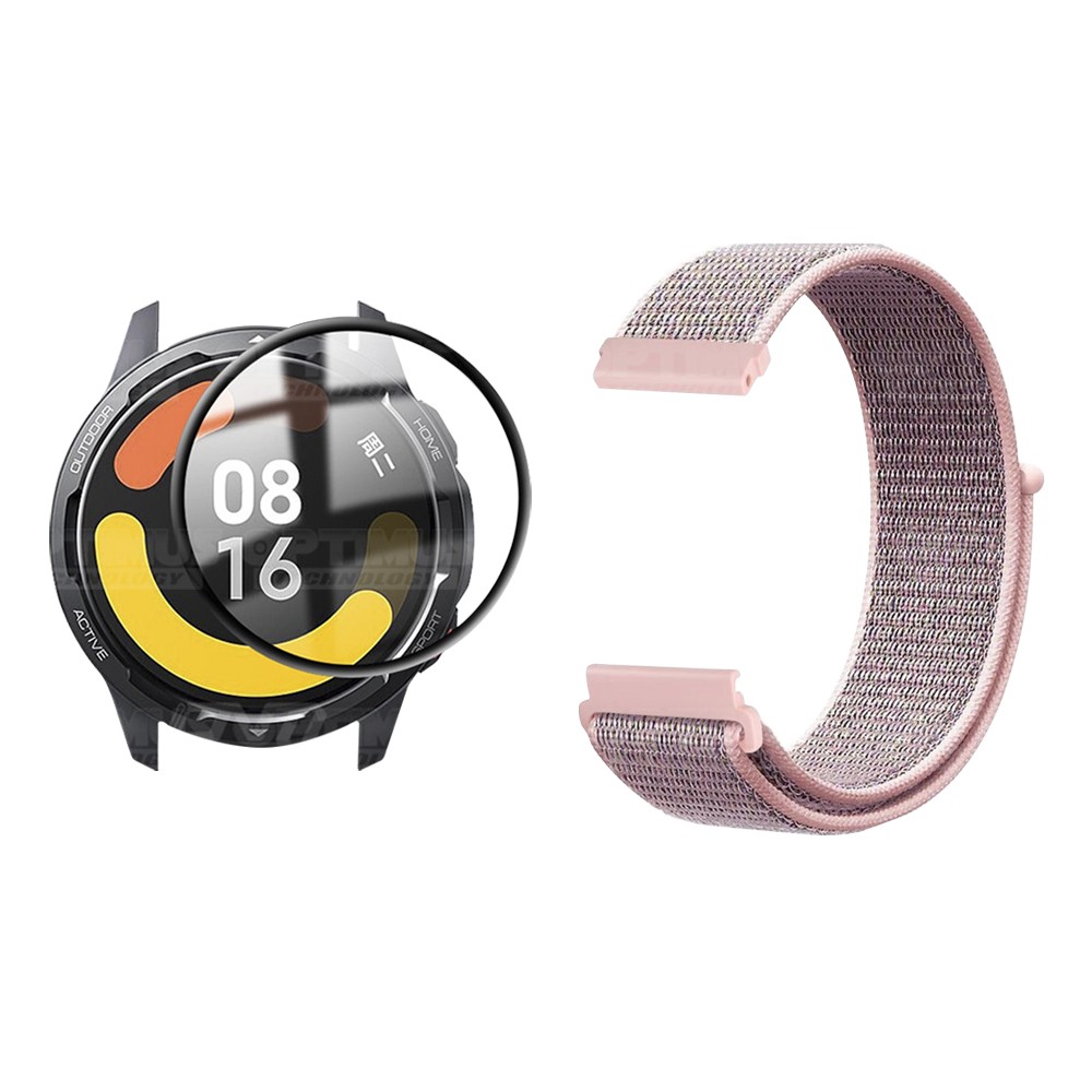 KIT Correa tipo velcro y Vidrio templado cerámico para Reloj Smartwatch Xiaomi Watch S1 Active GL