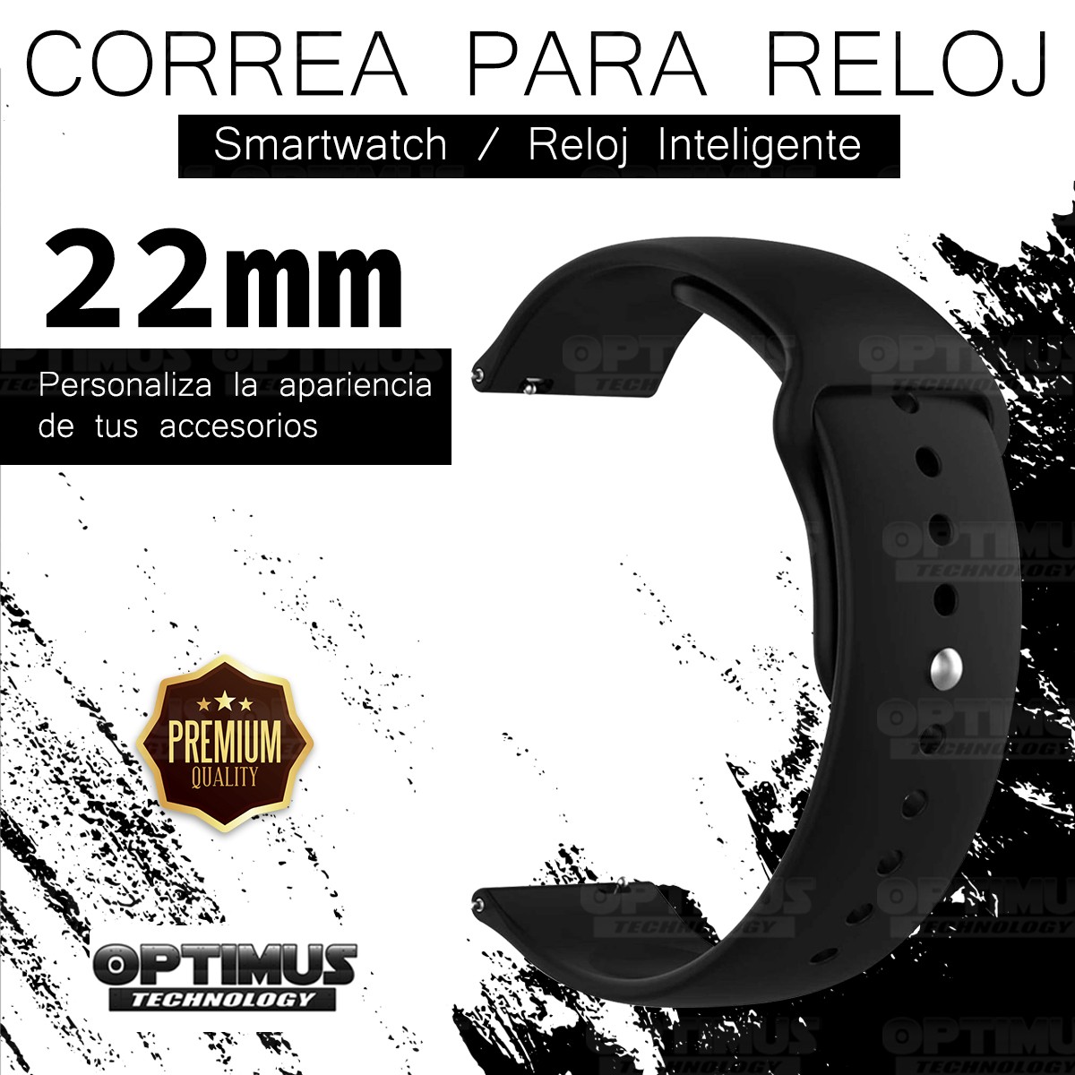 Correa Pulso de Goma tipo iWatch 22mm (milímetros) para reloj o Smartwatch Casio Xiaomi fossil Huawei Samsung Michael Kors Rolex
