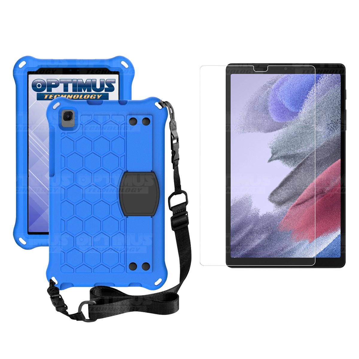 Kit Vidrio Cristal Templado Y Estuche Protector con Correa para Tablet Samsung Galaxy Tab A7 Lite 8.7 2021 T220 - T225