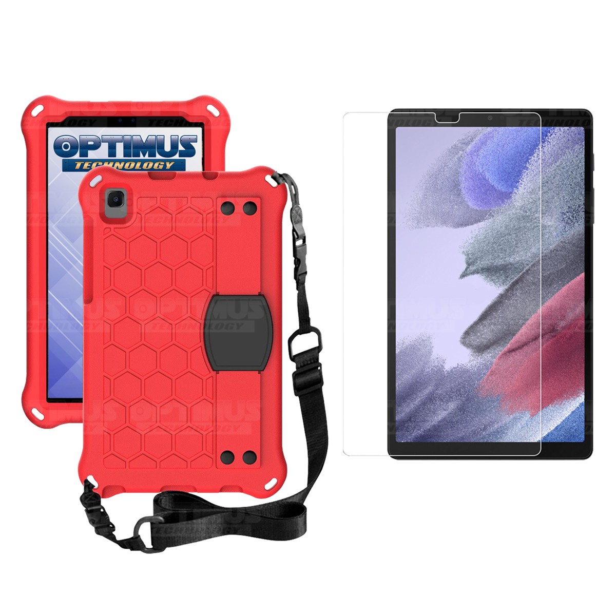 Kit Vidrio Cristal Templado Y Estuche Protector con Correa para Tablet Samsung Galaxy Tab A7 Lite 8.7 2021 T220 - T225
