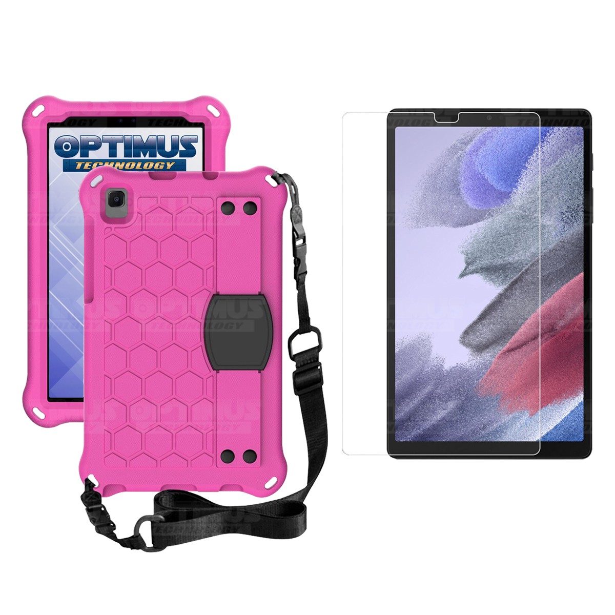 Kit Vidrio Cristal Templado Y Estuche Protector con Correa para Tablet Samsung Galaxy Tab A7 Lite 8.7 2021 T220 - T225