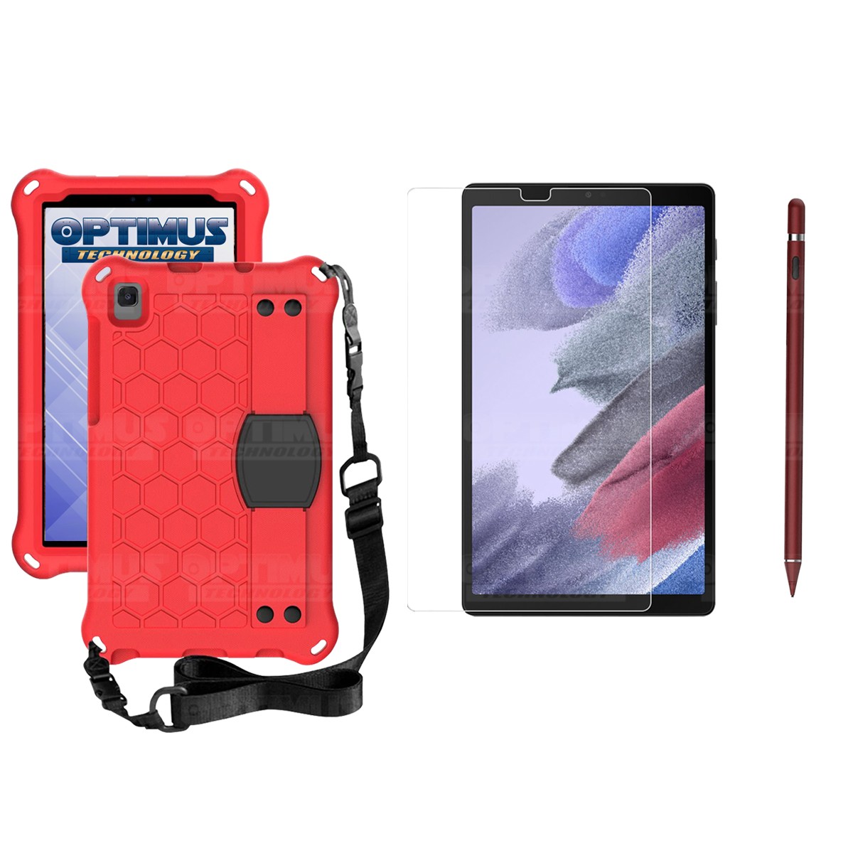 Kit Estuche Protector Correa + Vidrio Templado + Lápiz Digital para Tablet Samsung Galaxy Tab A7 Lite 8.7 2021 T220 - T225