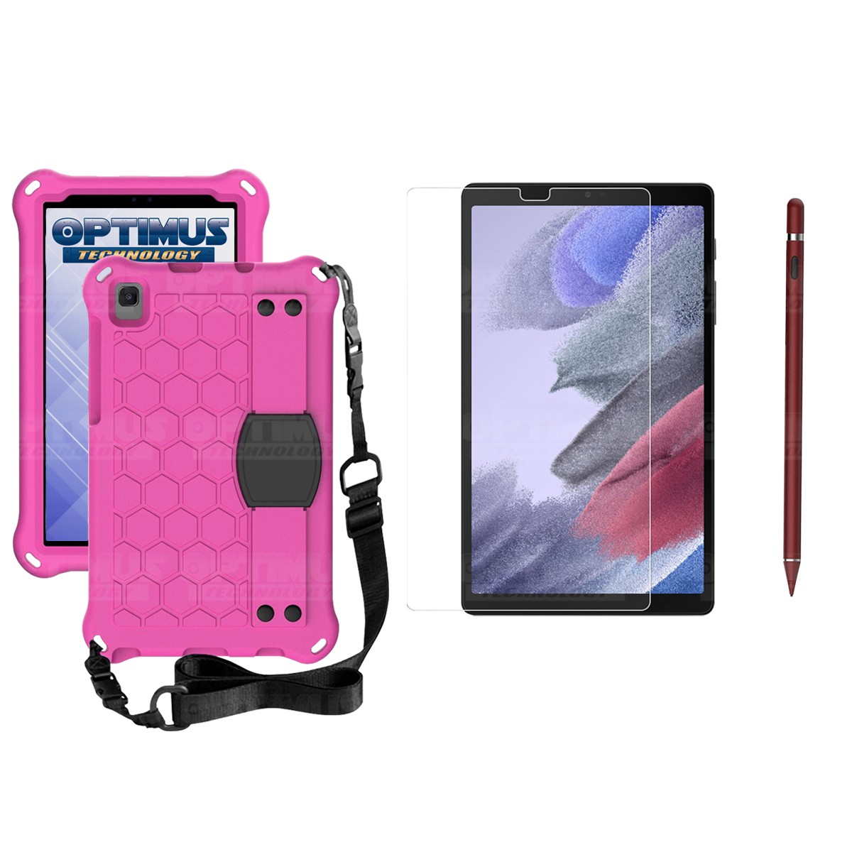 Kit Estuche Protector Correa + Vidrio Templado + Lápiz Digital para Tablet Samsung Galaxy Tab A7 Lite 8.7 2021 T220 - T225