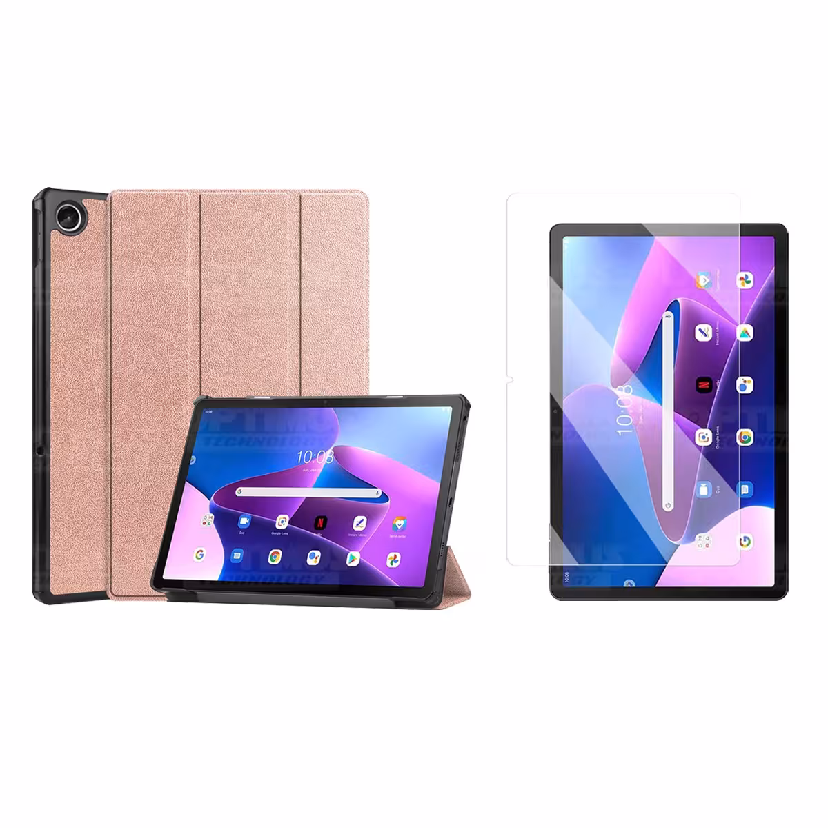 Kit Vidrio Cristal Templado Y Estuche Case Protector para Tablet Lenovo Tab M10 Plus 3era Gen 10.6 2022 TB-125FU / TB-128F