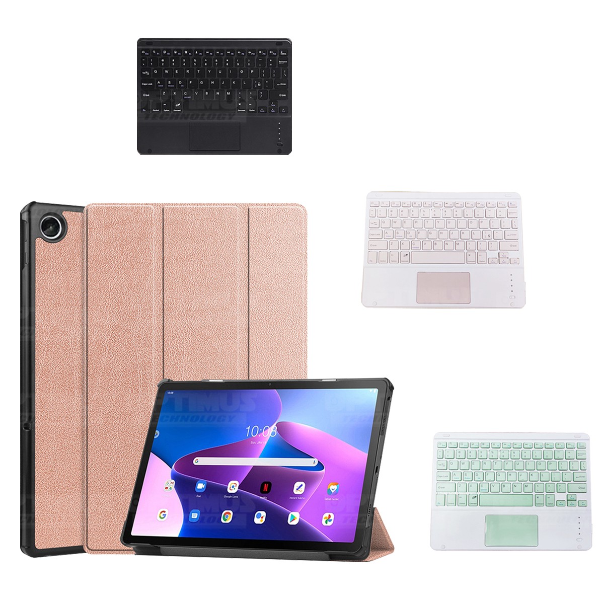 Kit Case Folio Protector + Teclado Mouse Touchpad Bluetooth para Tablet Lenovo Tab M10 Plus 3era Gen 10.6 2022 TB-125FU