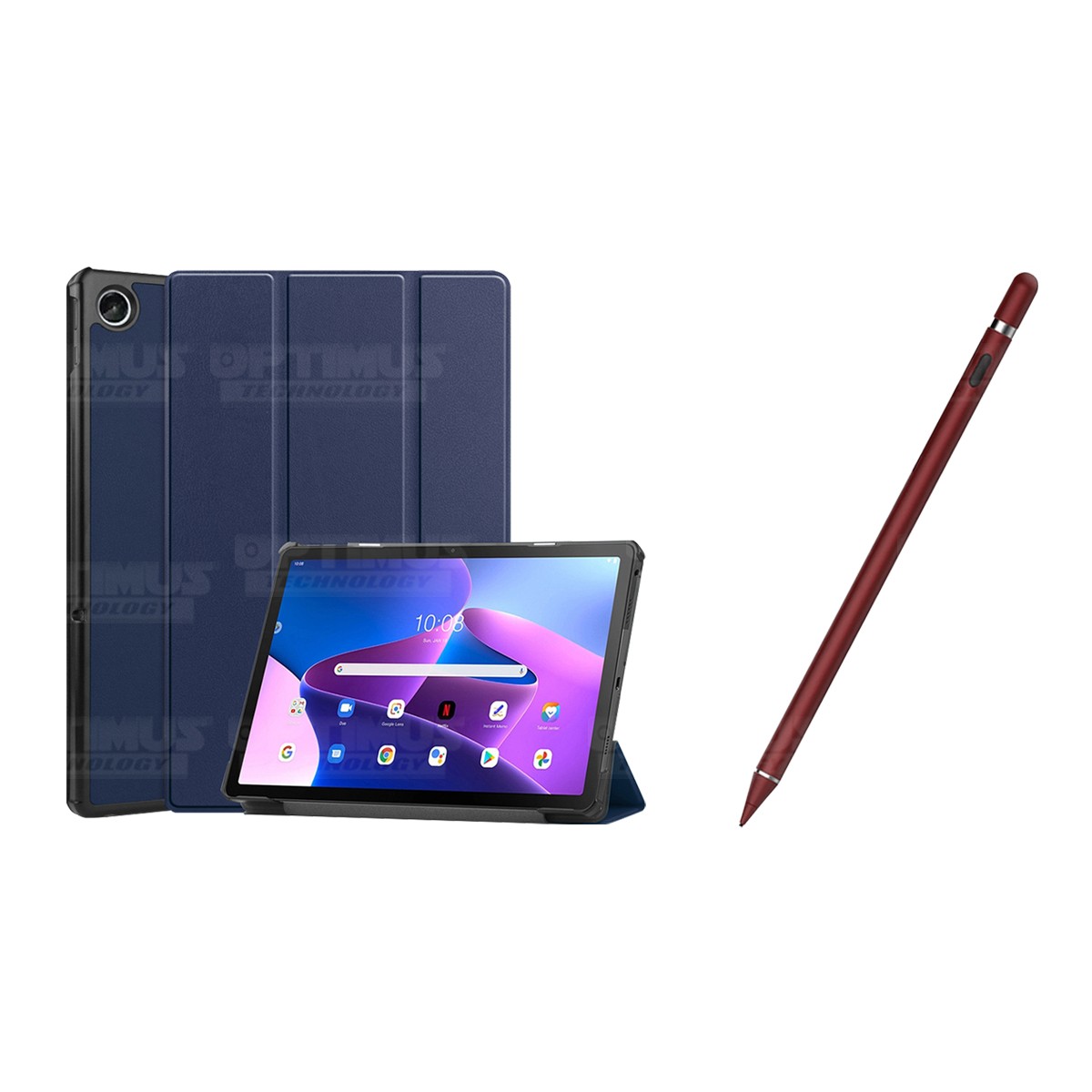 Kit Case Forro Protector + Lápiz Óptico Digital Stylus Pen para Tablet Lenovo Tab M10 Plus 3era Gen 10.6 2022 TB-125FU / TB-128F