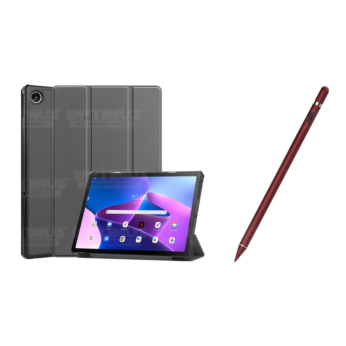 Kit Case Forro Protector + Lápiz Óptico Digital Stylus Pen para Tablet Lenovo Tab M10 Plus 3era Gen 10.6 2022 TB-125FU / TB-128F