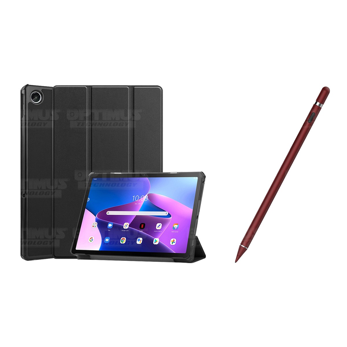 Kit Case Forro Protector + Lápiz Óptico Digital Stylus Pen para Tablet Lenovo Tab M10 Plus 3era Gen 10.6 2022 TB-125FU / TB-128F