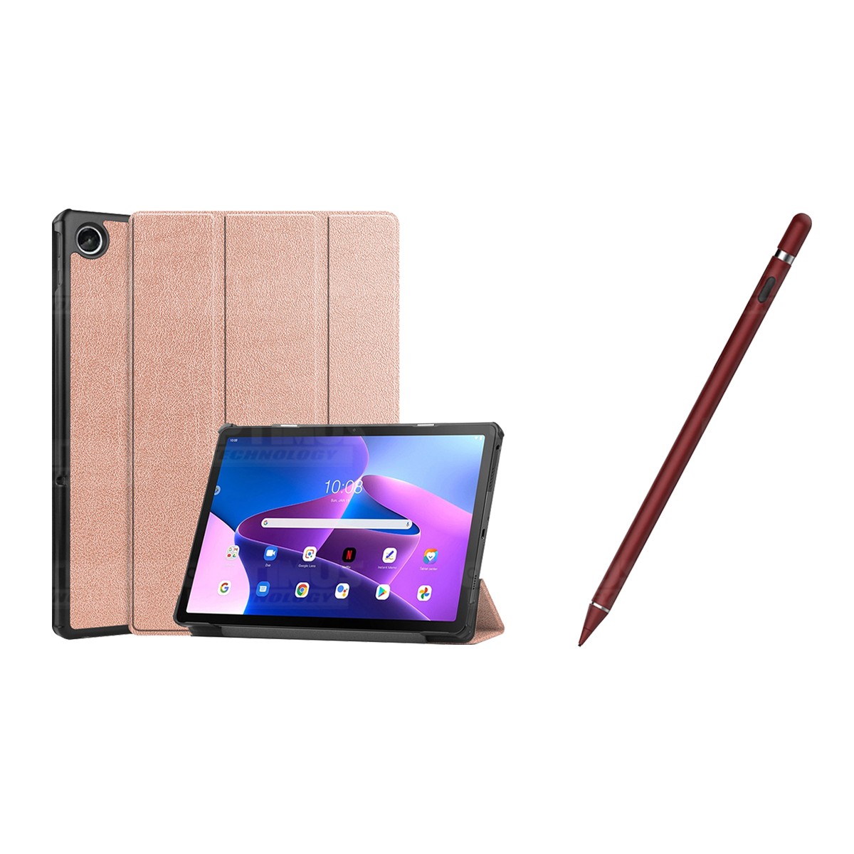 Kit Case Forro Protector + Lápiz Óptico Digital Stylus Pen para Tablet Lenovo Tab M10 Plus 3era Gen 10.6 2022 TB-125FU / TB-128F