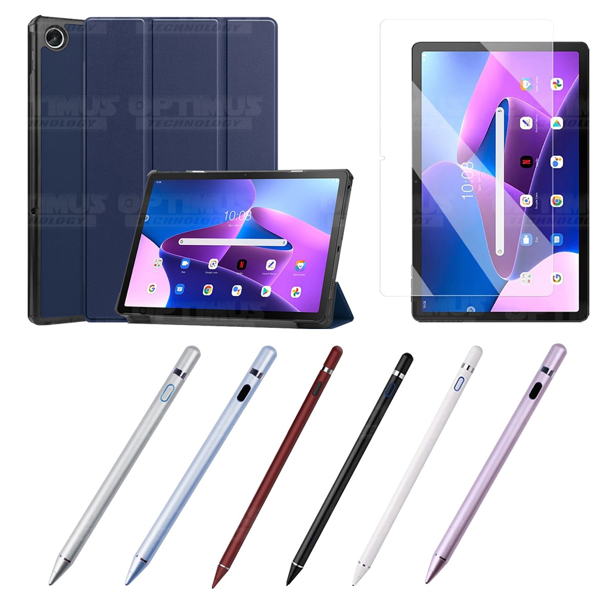 Kit Vidrio templado + Case Protector + Lápiz Digital Tablet Lenovo Tab M10 Plus 3era Gen 10.6 2022 TB-125FU / TB-128F