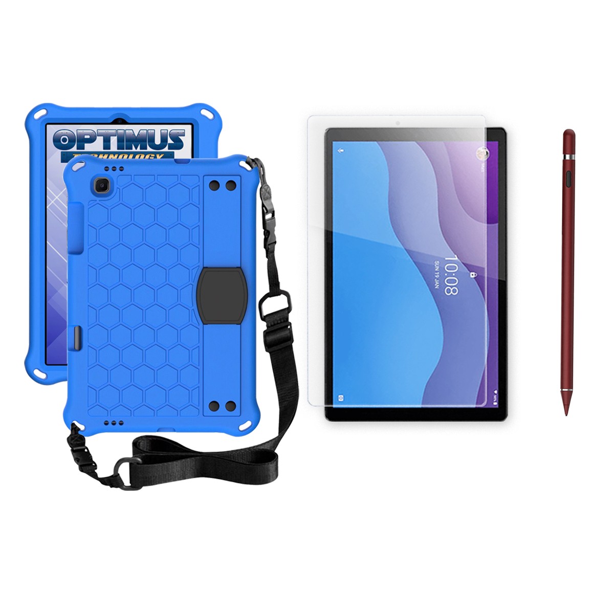 Kit Estuche Protector Correa + Vidrio Templado + Lápiz Digital para Tablet Lenovo M10 HD TB-X306