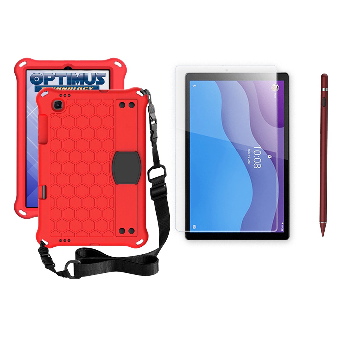 Kit Estuche Protector Correa + Vidrio Templado + Lápiz Digital para Tablet Lenovo M10 HD TB-X306