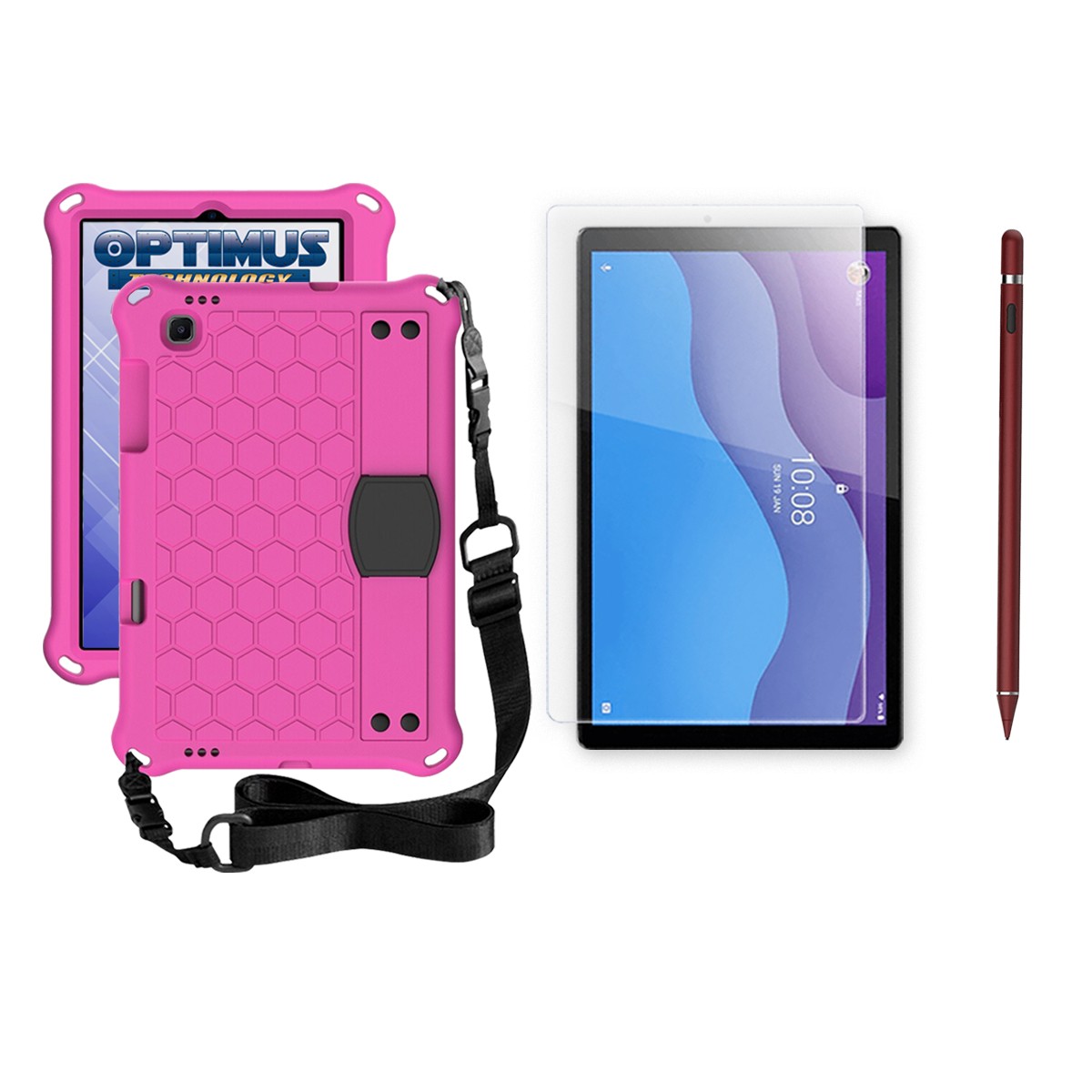 Kit Estuche Protector Correa + Vidrio Templado + Lápiz Digital para Tablet Lenovo M10 HD TB-X306