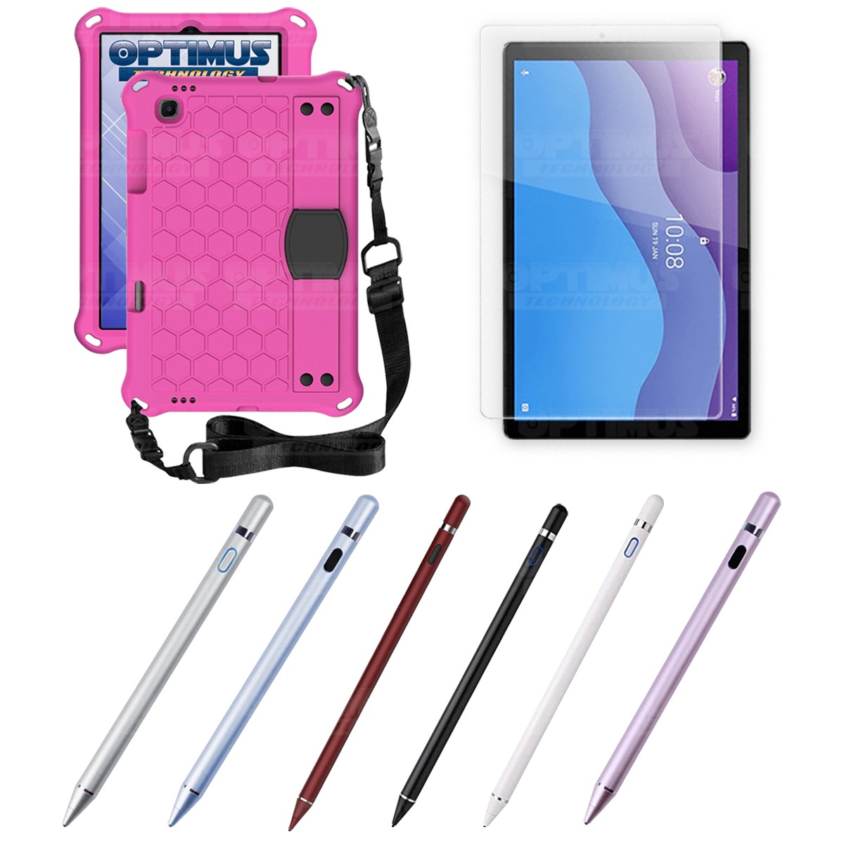 Kit Estuche Protector Correa + Vidrio Templado + Lápiz Digital para Tablet Lenovo M10 HD TB-X306