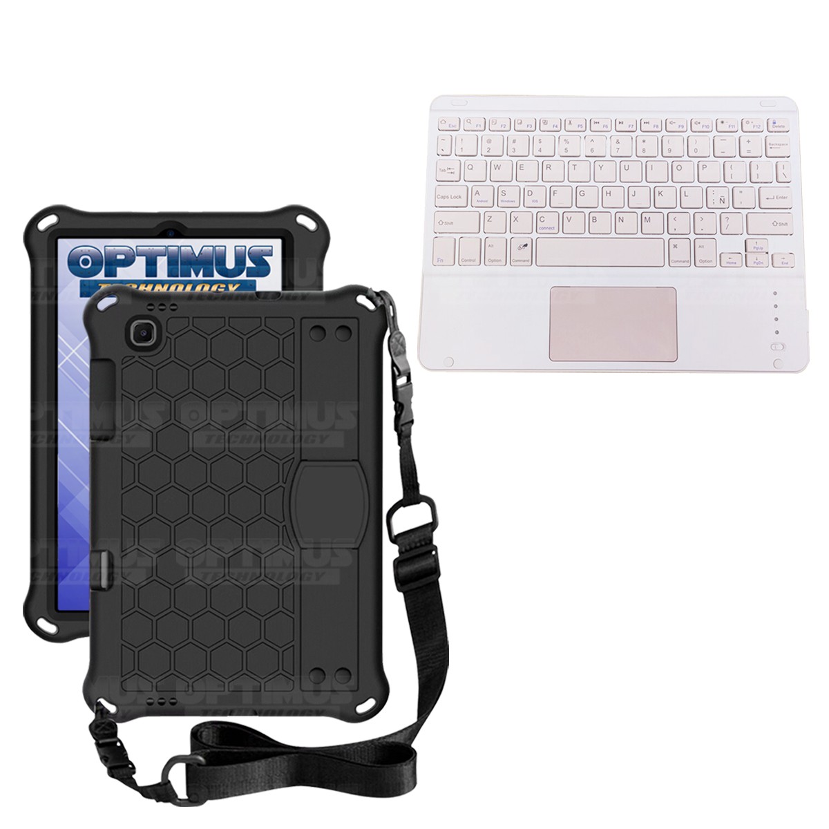 Kit Case Protector con correa + Teclado Mouse Touchpad Bluetooth para Tablet Lenovo M10 HD TB-X306
