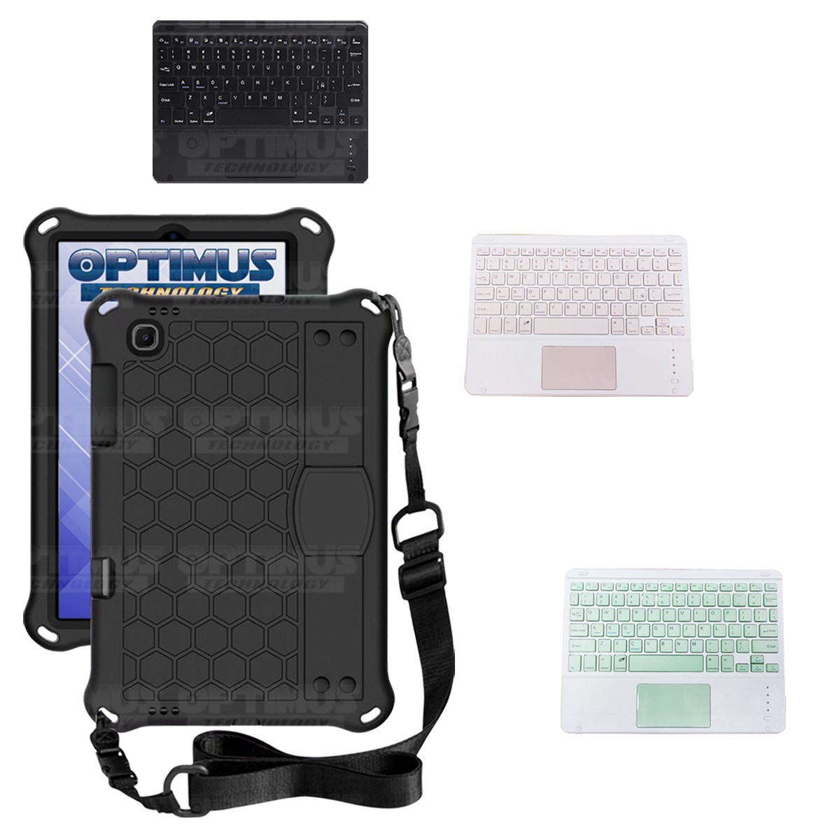 Kit Case Protector con correa + Teclado Mouse Touchpad Bluetooth para Tablet Lenovo M10 HD TB-X306