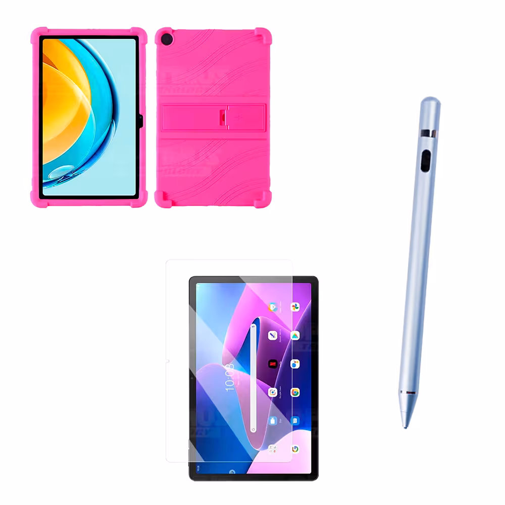 Combo Vidrio Templado + Estuche Protector Goma + Lápiz Digital Para Tablet Lenovo M10 3rth Gen (TB125FU) 10.6 2022