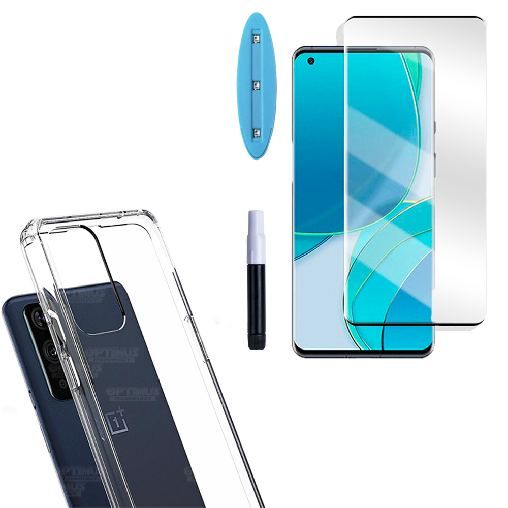 Kit Vidrio UV templado y Estuche Case Protector Oneplus 9 Pro