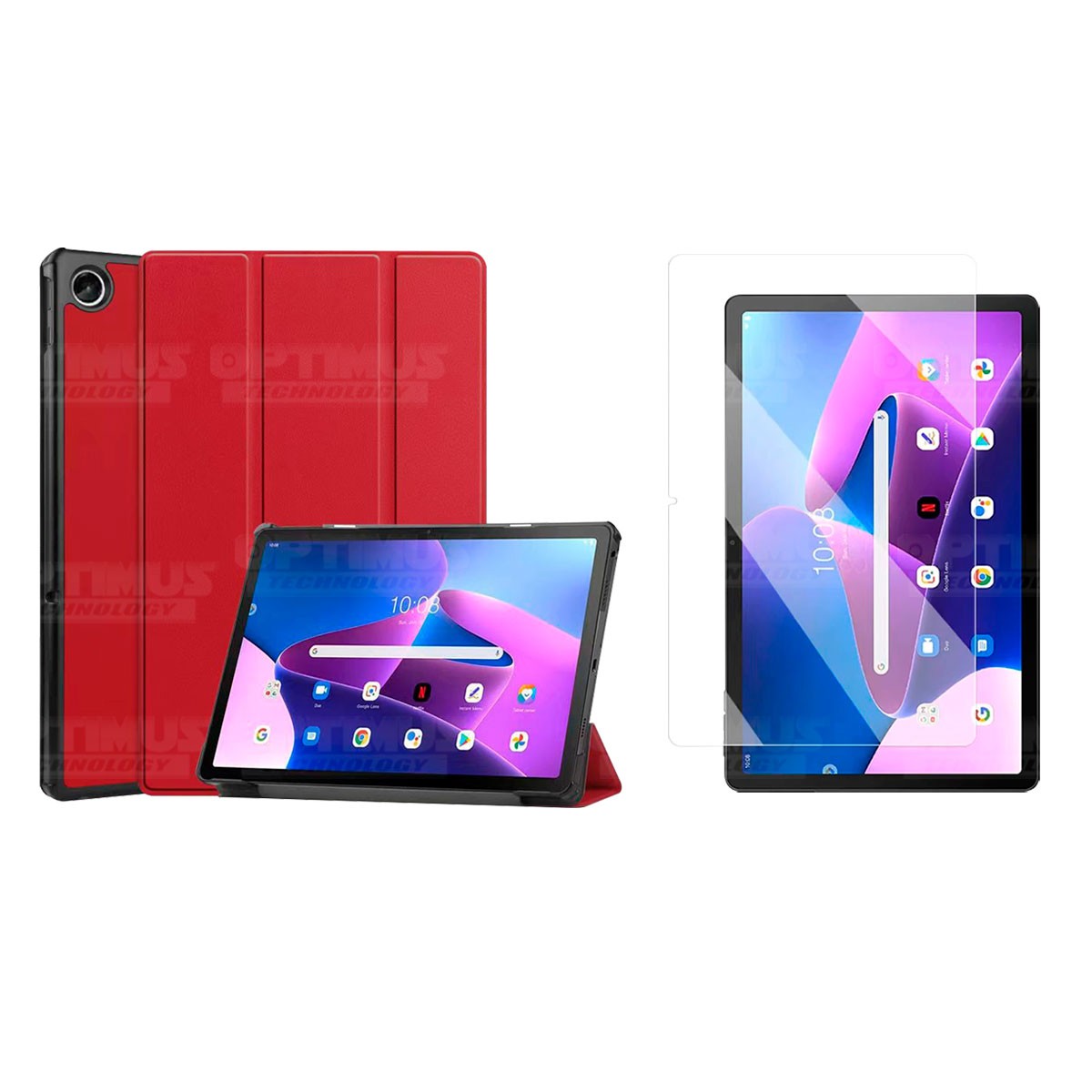 Kit Vidrio Cristal Templado Y Estuche Case Protector para Tablet Lenovo Tab M10 Plus 3era Gen 10.6 2022 TB-125FU / TB-128F