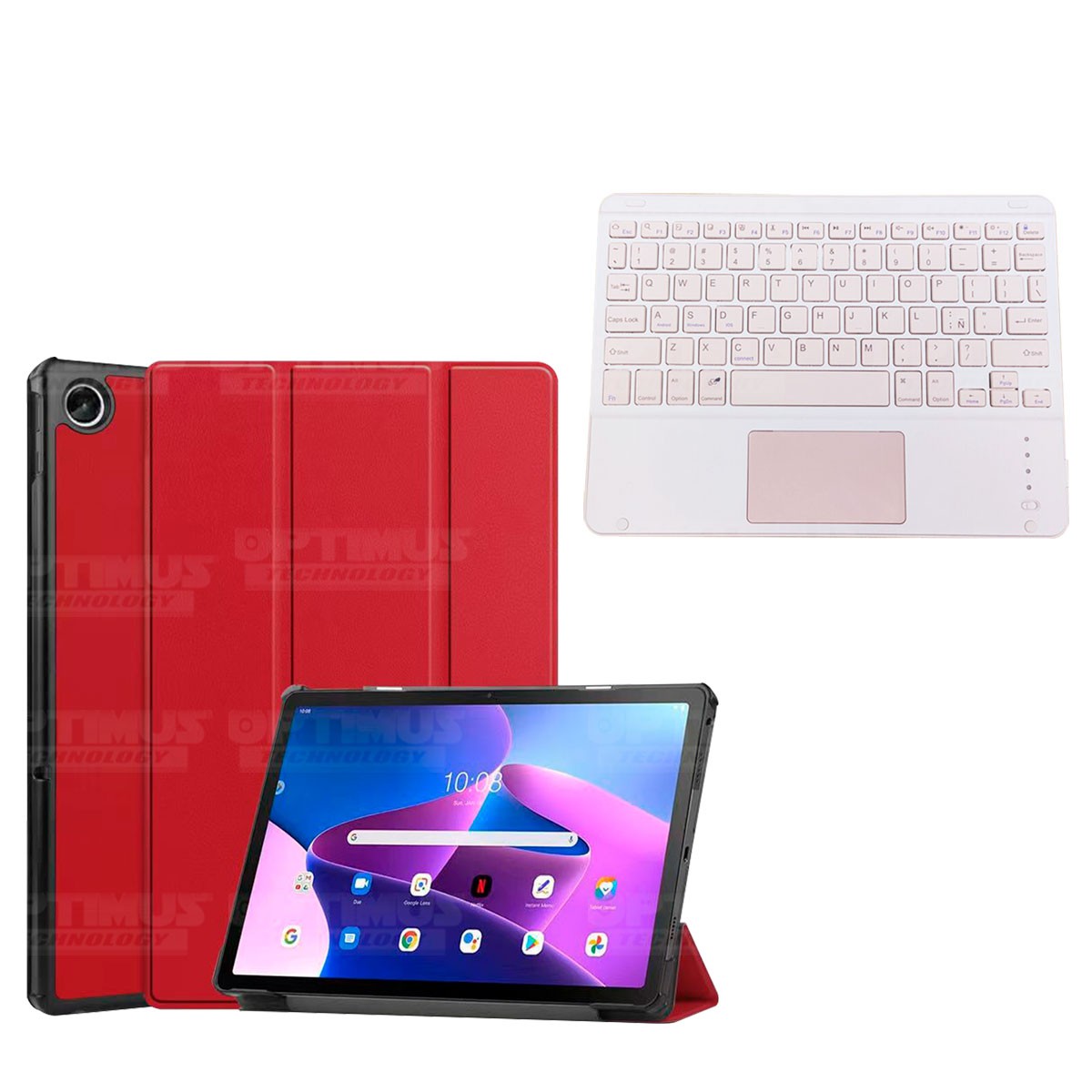 Kit Case Folio Protector + Teclado Mouse Touchpad Bluetooth para Tablet Lenovo Tab M10 Plus 3era Gen 10.6 2022 TB-125FU