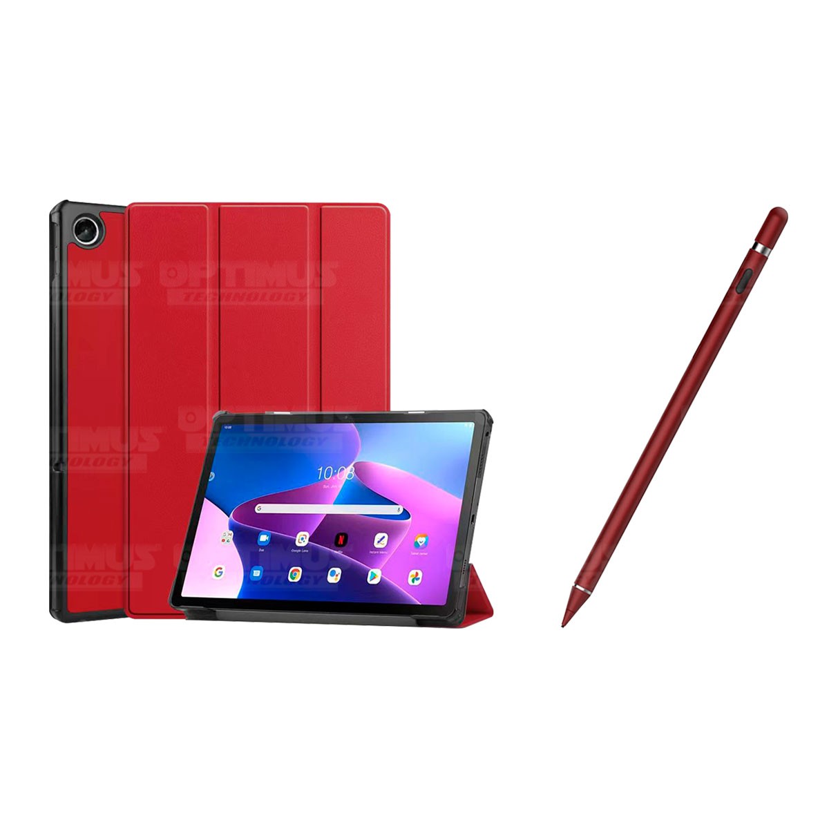 Kit Case Forro Protector + Lápiz Óptico Digital Stylus Pen para Tablet Lenovo Tab M10 Plus 3era Gen 10.6 2022 TB-125FU / TB-128F