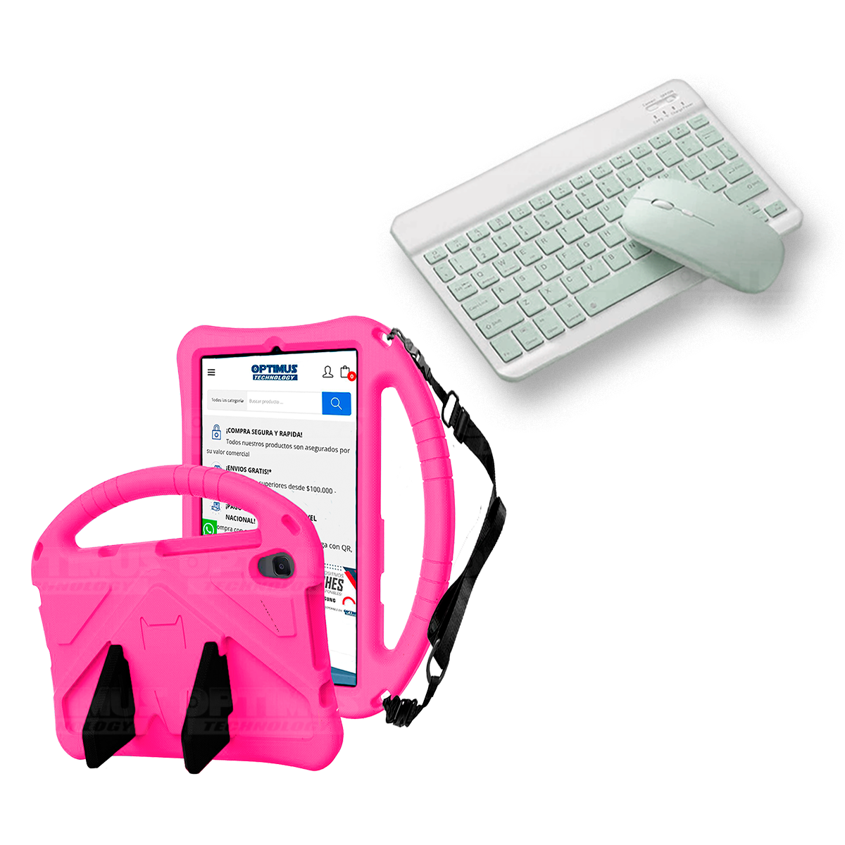 Case Forro Protector con correa + Teclado y Mouse Ratón Bluetooth para Tablet Lenovo M8 X8505f